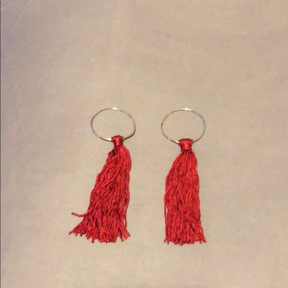 Urban outfitters red fabric earrings